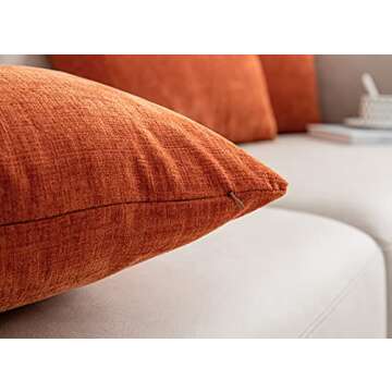 Anickal Burnt Orange Pillow Covers 20x20 Inch Set of 2 Modern Farmhouse Rustic Decorative Throw Pillow Covers Square Cushion Case for Living Room Home Sofa Couch Decoration