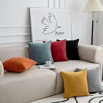 Anickal Burnt Orange Pillow Covers 20x20 Inch Set of 2 Modern Farmhouse Rustic Decorative Throw Pillow Covers Square Cushion Case for Living Room Home Sofa Couch Decoration