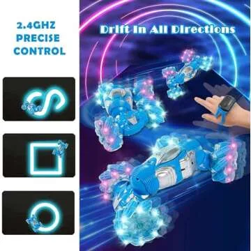 BEMITON Boys Aged 6-12 Birthday Gift Ideas- Gesture Sensing RC Stunt Car Toy for Kids, Hand-Controll...