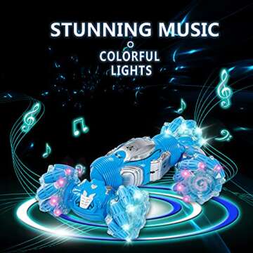 BEMITON Boys Aged 6-12 Birthday Gift Ideas- Gesture Sensing RC Stunt Car Toy for Kids, Hand-Controlled 2.4Ghz Remote Control Twist Cars, 4WD All-Terrain Off-Road Vehicle