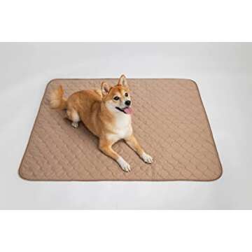 EZwhelp Reusable Dog Pee Pad, Waterproof Mat for Dogs and Puppies, 41"x41" w/ Grommets