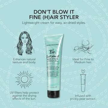 Bumble and bumble. Don't Blow It Fine (H)air Styler Air Dry Cream | For Fine to Medium Hair, 5 Fl Oz