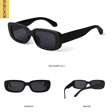 KUGUAOK Retro Rectangle Sunglasses for Men and Women