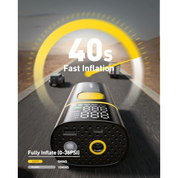 AUXITO A502 Tire Inflator with LED Light and Gauge