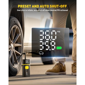 AUXITO A502 Tire Inflator with LED Light and Gauge