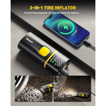 AUXITO A502 Tire Inflator with LED Light and Gauge