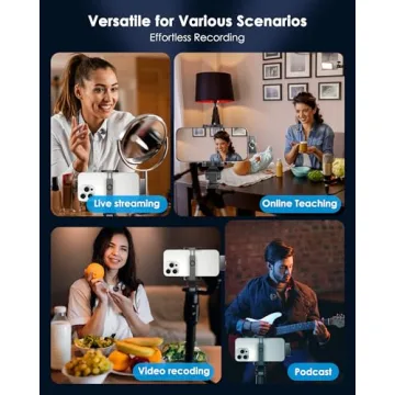 Wireless Lavalier Microphone for iPhone,Lightning Plug-Play, 2.4GHz Noise Cancellation, Charging Case, Dust Cover Included, 300ft Range for Streaming, Vlogging, Interviews, TikTok and YouTube