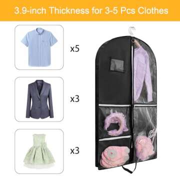 40" Clear Dance Costume Garment Bag for Kids