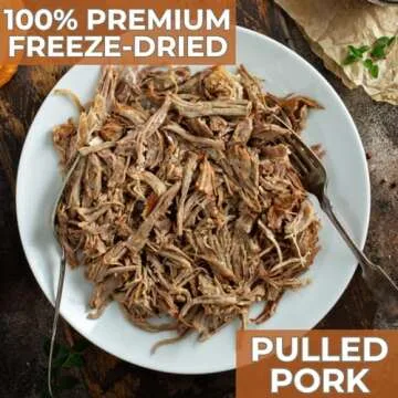 Nutristore Freeze Dried Pulled Pork | Pre-Cooked Shelf Stable Meat for Survival Emergency Food Suppl...