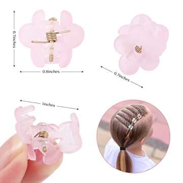 48Pcs Small Hair Claw Clips, Mini Hair Clips No-Slip Grip Jaw Clips Mix Colored Flower Hair Accessor...