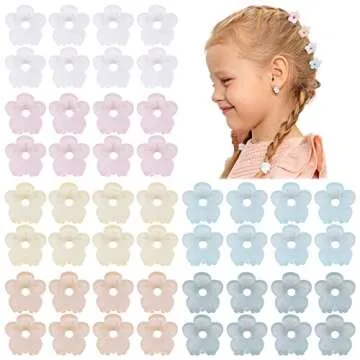 48Pcs Small Hair Claw Clips, Mini Hair Clips No-Slip Grip Jaw Clips Mix Colored Flower Hair Accessories for Women Girls