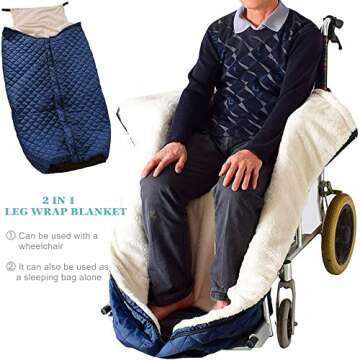 GFERTRE Lightweight Wheelchair Blanket with Zipper, Lambswool Wheelchair Knee Blanket for Adults,Wheelchair Coat, Wheelchair Warm Covers Leg/Lap and Lower Body Universal fit Blankets for wheelchairs