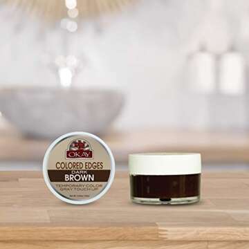 OKAY Colored Edges Dark Brown - Root Touch Up, Edge Control, Root Cover Up, Black Edge Gel, Gray Hai...