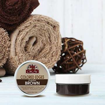 OKAY Colored Edges Dark Brown - Root Touch Up, Edge Control, Root Cover Up, Black Edge Gel, Gray Hair Cover Up for Women & Men, Hairline Coverage for Hair Loss, Thinning - 0.5 Oz (Pack of 1)