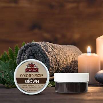 OKAY Colored Edges Dark Brown - Root Touch Up, Edge Control, Root Cover Up, Black Edge Gel, Gray Hair Cover Up for Women & Men, Hairline Coverage for Hair Loss, Thinning - 0.5 Oz (Pack of 1)