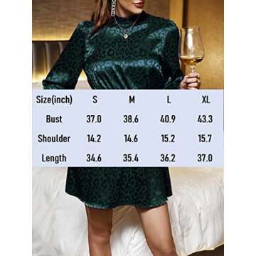 Laqeyko Women Dark Green Satin Dress Long Sleeve Winter Cocktail Evening Christmas Party Holiday Dresses for Women 2022 Semi Formal Emerald Green Silk Dress LA229-1-XL