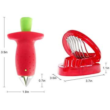 FireKylin Strawberry Huller Stem Remover and Strawberry Slicer Set