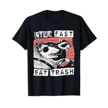 Funny Possum Raccoon Live Fast Eat Trash Street Cats Squad T-Shirt