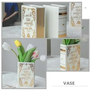 Unique Book Shaped Ceramic Vase for Home Decor