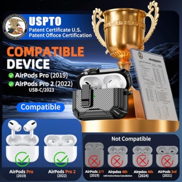 Inesore Compatible AirPods Pro Case with Phone Stand & Cleaning Kit, Magnetic Lock