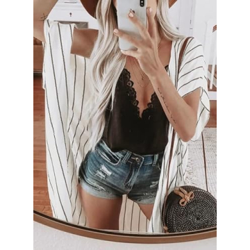 Dokotoo Women's Striped Summer Kimono for Beach & Casual Wear