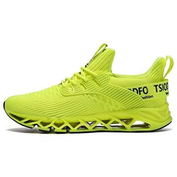 TSIODFO Youth Running Shoes - Breathable Athletic Kids Sneakers in Fluorescent Green