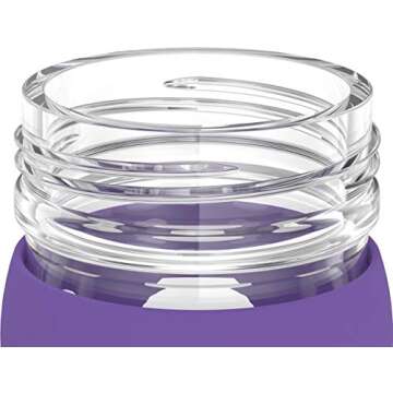 Lifefactory 12-Ounce Glass Water Bottle with Active Flip Cap and Protective Silicone Sleeve, Iris