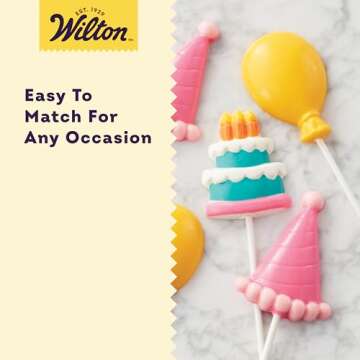 Wilton White 6-Inch Lollipop Sticks, Cake Pop Sticks, 100-Count Currenlty #1 item for "lollipop sticks" search