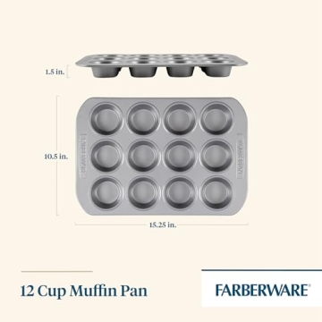 Farberware Nonstick 12-Cup Muffin Pan for Perfect Baking