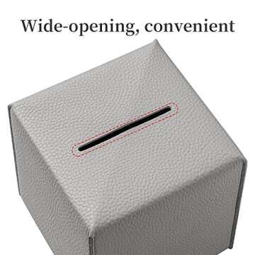 Modern PU Leather Tissue Box Cover - 2 Pack Grey