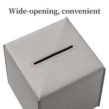 Modern PU Leather Tissue Box Cover - 2 Pack Grey