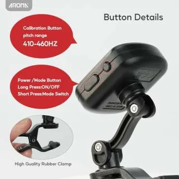 Aroma Guitar Tuner Clip On Rechargeable for Fast Accurate Tuning