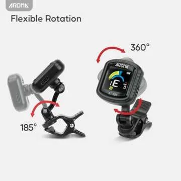 Aroma Guitar Tuner Clip On Rechargeable for Fast Accurate Tuning