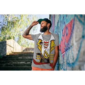 KYKU Pirate Shirt Men Adult Funny Simple Costume Accessories Pirates Tshirt