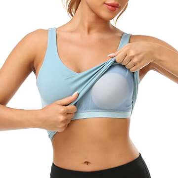 Colorfulkoala Longline Sports Bra for Women - Aqua Haze