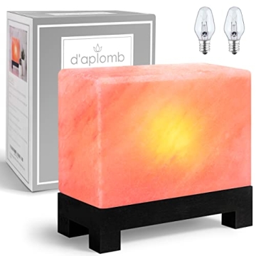 d'aplomb 100% Authentic Natural Himalayan Salt Lamp - Hand-Carved Unique Design with Dimmer