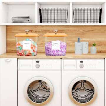 POLRAI 2 Pack Laundry Room Organization Storage Containers 2 Half Gallon Laundry Pod Containers Laun...