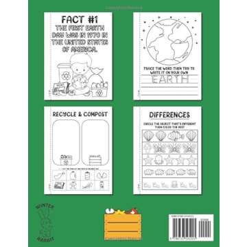 Earth Day Activity Book for Kids Age 4-6: A Happy Earth Day Workbook Full of Activities, Learning Ga...