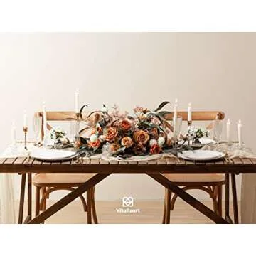 Vitalizart Cheesecloth Table Runner 10ft Gauze Boho Rustic Ivory White Cream Cheese Cloth Table Runner for Wedding Bridal Shower Fall Thanskgiving Decoration 120 Inches