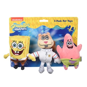 Nickelodeon SpongeBob SquarePants for Pets Spongebob, Patrick, and Sandy Figure Plush Dog Toy | 6 In...