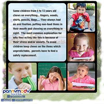 Panny & Mody Sensory Chewy Teether Toy Set for Boys and Girls(3 Pack), Silicone Oral Motor Sticks fo...