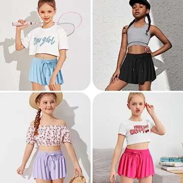 Stylish Girls Flowy Butterfly Shorts with Pocket