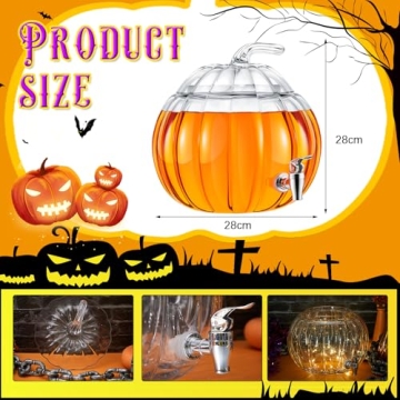 Uiifan Glass Pumpkin Drink Dispenser for Fall Parties