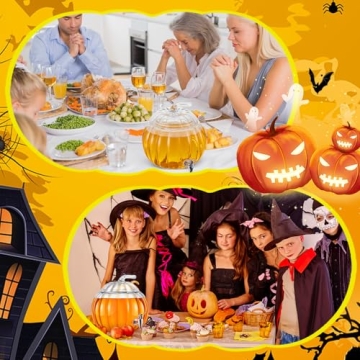 Uiifan Glass Pumpkin Drink Dispenser for Fall Parties
