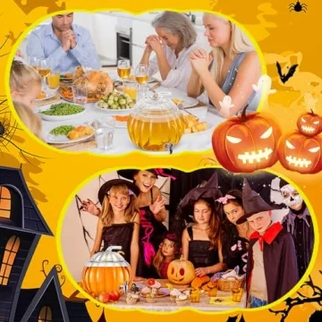Uiifan Glass Pumpkin Drink Dispenser for Fall Parties