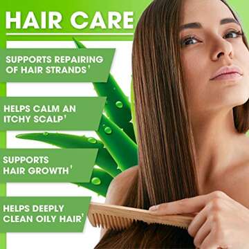 Aloe Vera Gel - 100% Aloe Vera Gel for Moisturizing Skin, Face and Body After Sun Care - Soothing Aloe Lotion for Sunburn, and Acne, Naturally Grown in the USA - Non Sticky - 16 oz