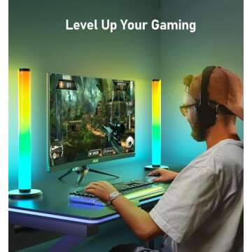LED Light Bar, 360° Ambient Lighting with Color Change, Music Sync, Multiple Light Modes, Bluetooth Control, Smart RGB TV Backlight for Gaming