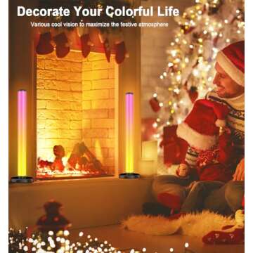 LED Light Bar, 360° Ambient Lighting with Color Change, Music Sync, Multiple Light Modes, Bluetooth Control, Smart RGB TV Backlight for Gaming