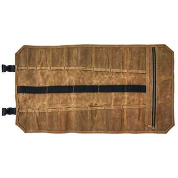 Readywares Tool Roll Bag - 18 Pocket Heavy Duty Waxed Canvas Organizer for Tools