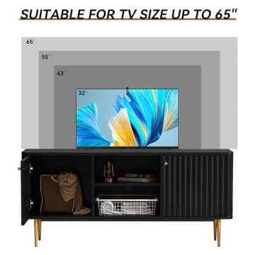 ARTPOWER 55” Fluted TV Stand for Modern Living Spaces